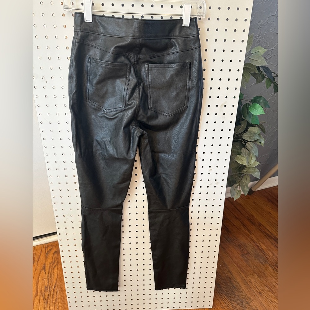 SPANX high rise Black Faux Leather Skinny Pants - Picture 4 of 6